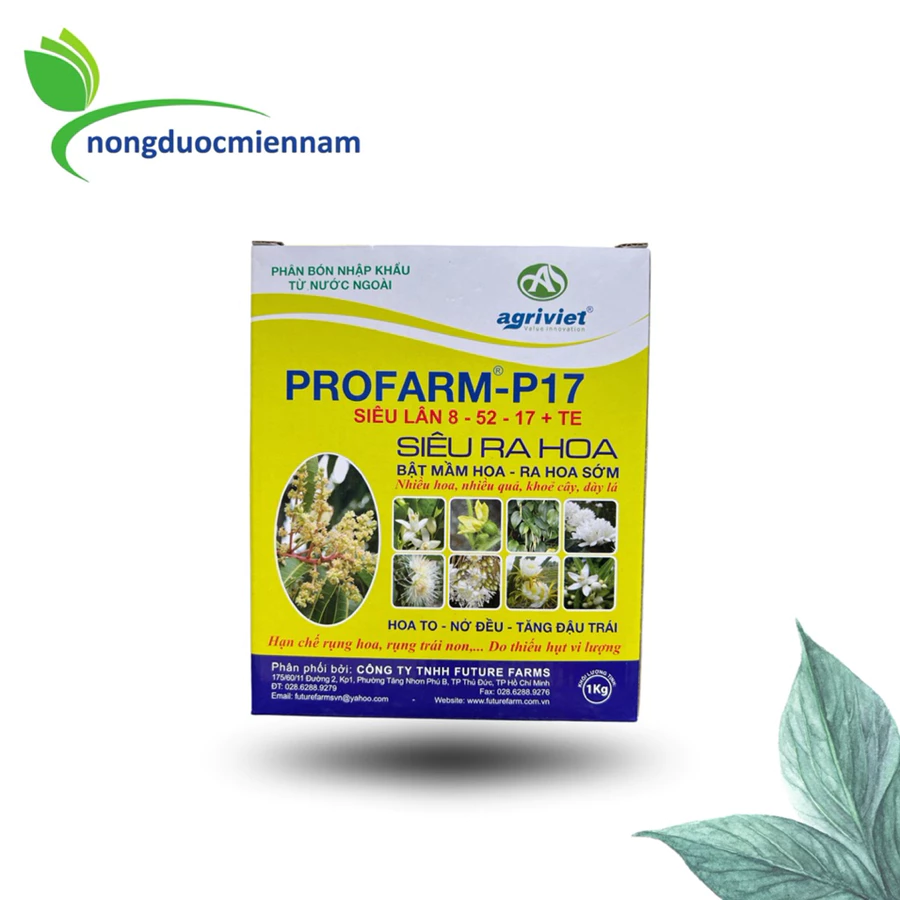 Phân bón lá NPK 8-52-17+TE Siêu Tạo mầm hoa PROFARM P-17 (1kg) Nhập khẩu Bỉ - Nhanh già lá, tăng tỷ lệ đậu hoa