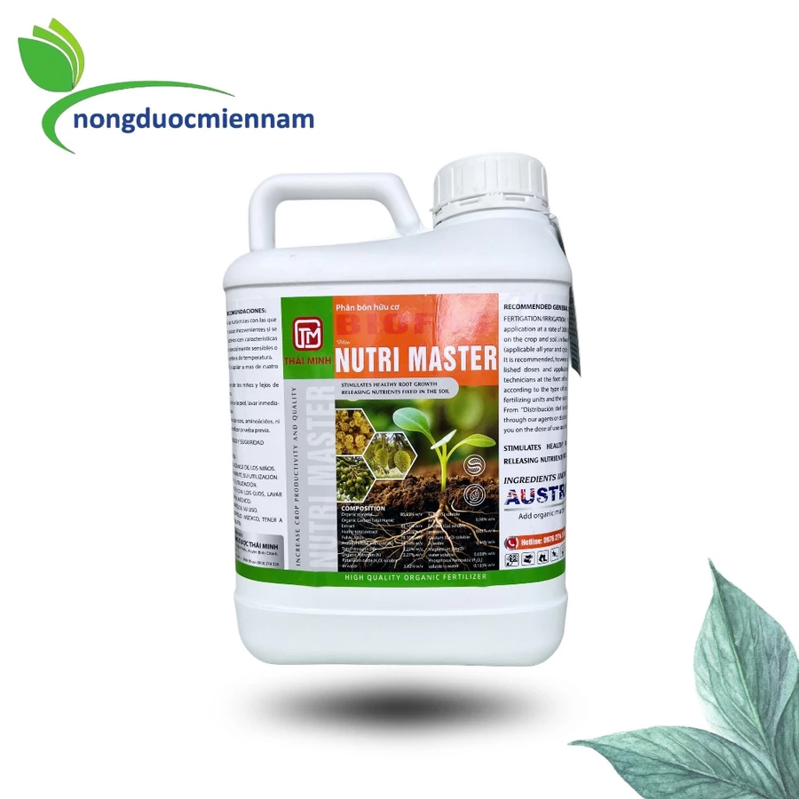 Phân bón lá hữu cơ NUTRI MASTER CAN 5 LÍT - Xuất xứ Úc / Cung cấp dưỡng chất hữu cơ cho cây trồng, nuôi trái, kéo đọt