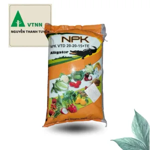 Phân bón NPK CASAU VTD 20-20-15+TE bao 25kg - Dưỡng cây, nuôi trái, dày bóng lá