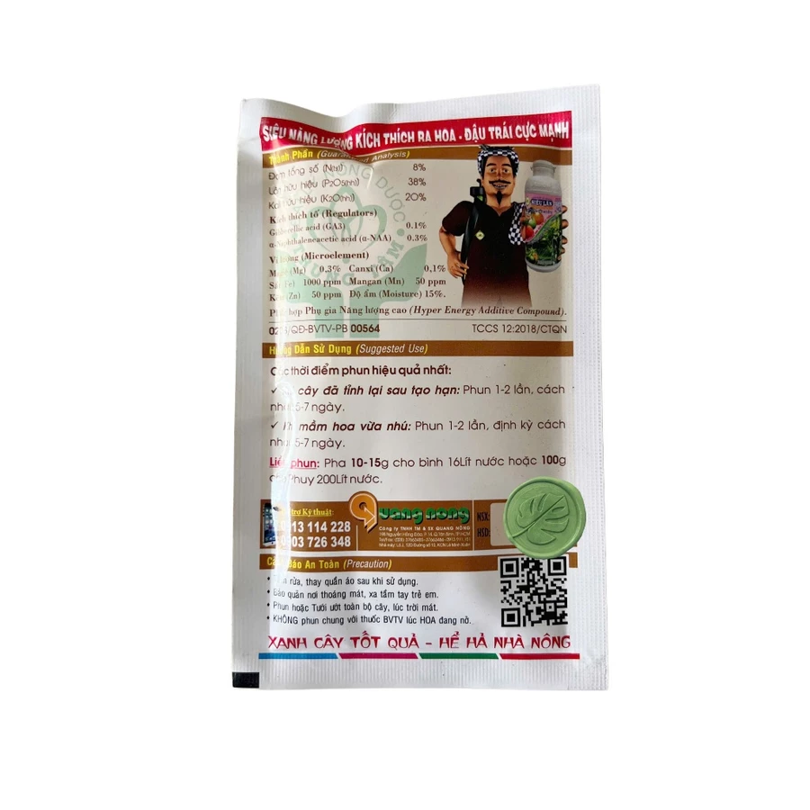 Phân bón lá KÍCH PHÁT TỐ Quang Nông (100gr) Giúp cây trổ sớm, nhiều hoa, Cây đâm rễ nhanh, mộng mọc sớm và dài hơn - Ảnh 2