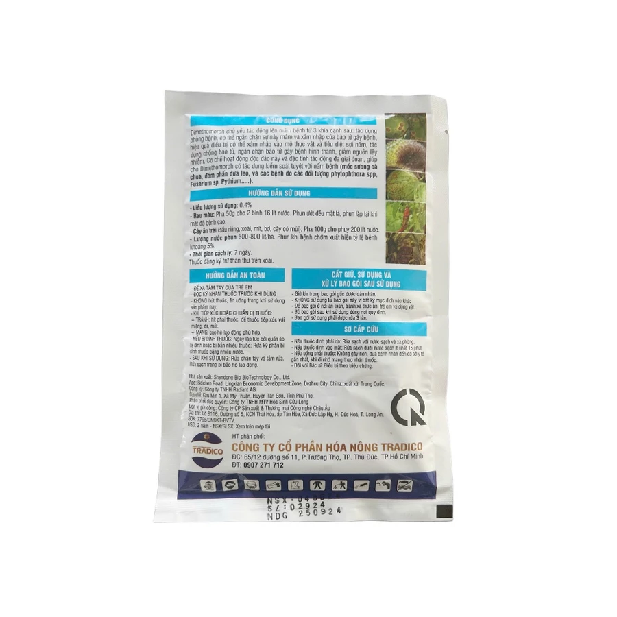 Thuốc trừ bệnh CALOTTA 80WG Dimethomoph 80% (TradicidePlus) 100gr - Phòng trừ thối trái, thối nhũn hoa, nứt thân sì mủ. - Ảnh 2