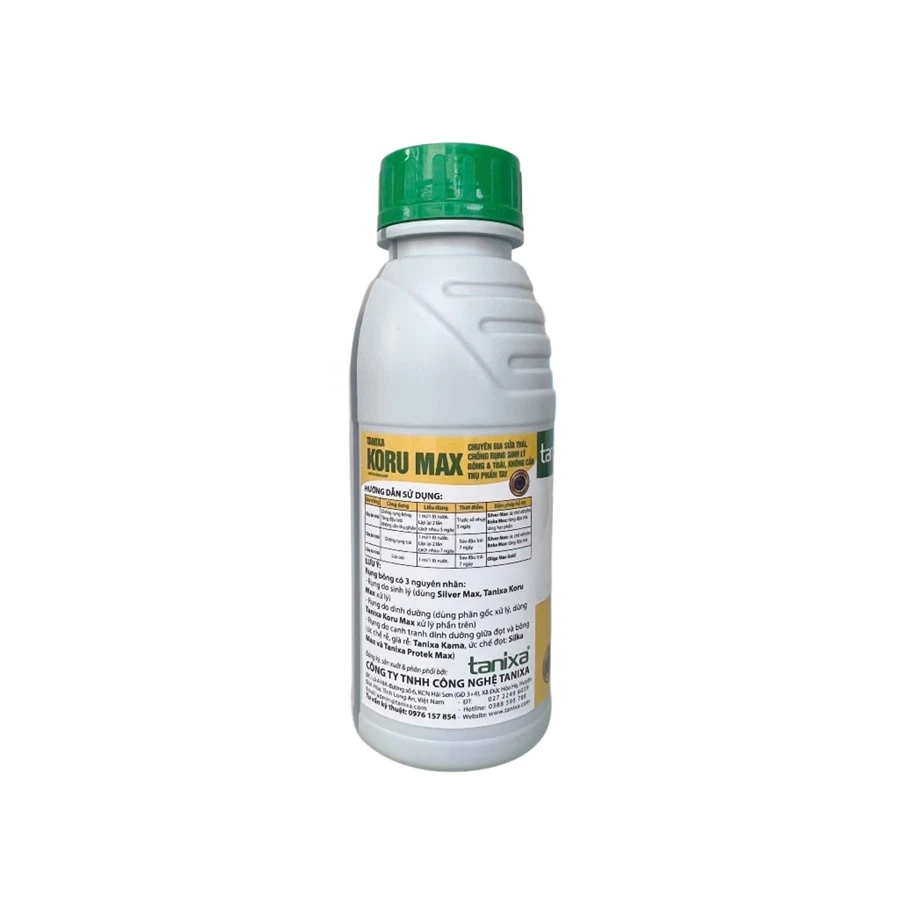 Phân bón lá KORU MAX TANIXA 500mL - Keo nano sinh học 502, chuyên gia sửa trái, chống rụng sinh lý bông & trái. - Ảnh 3