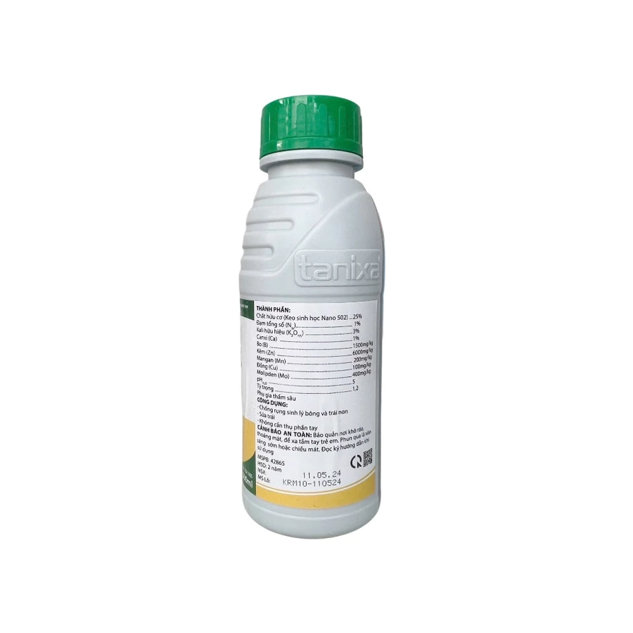Phân bón lá KORU MAX TANIXA 500mL - Keo nano sinh học 502, chuyên gia sửa trái, chống rụng sinh lý bông & trái. - Ảnh 2