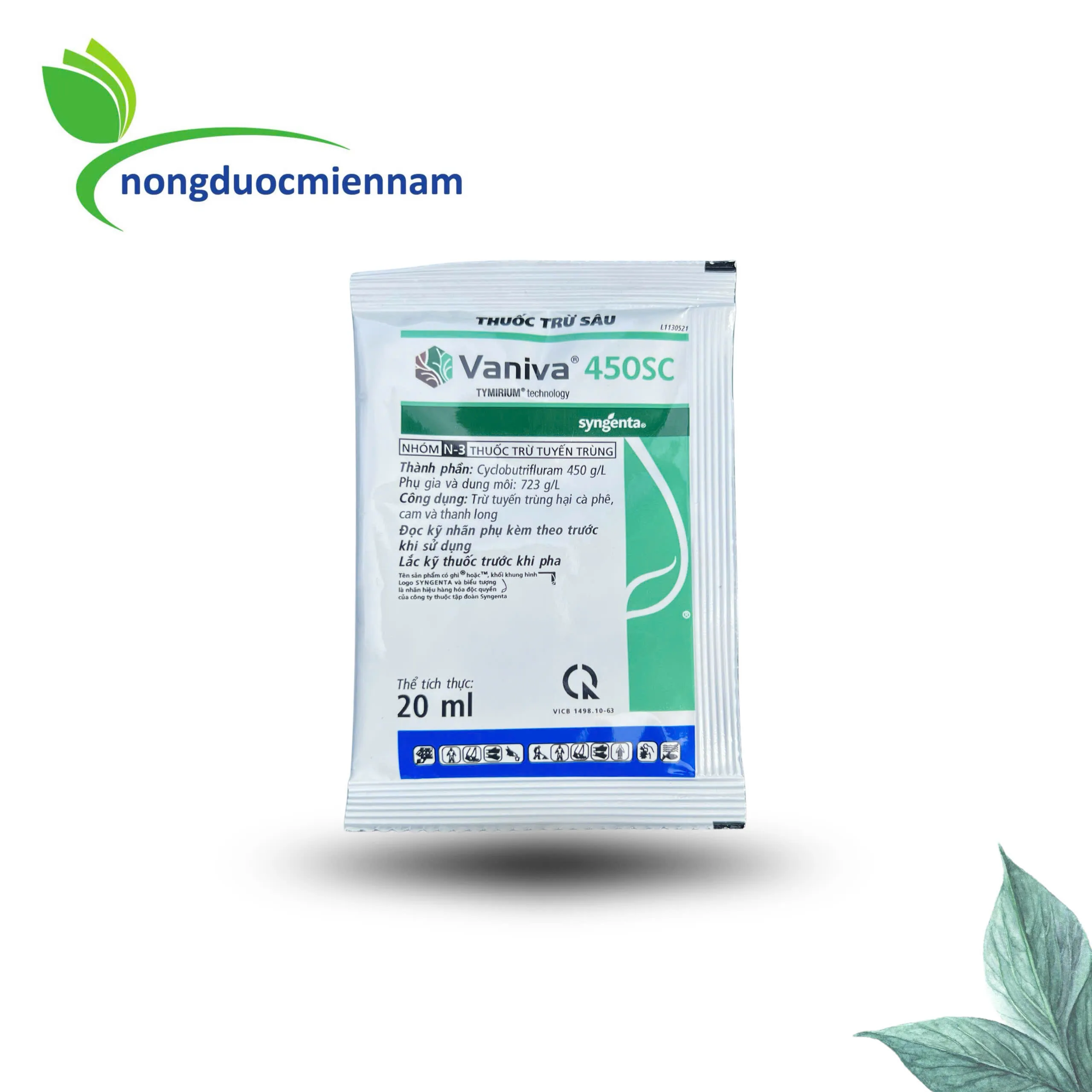VANIVA 450SC-Syngenta/20ml. Thuốc trừ sâu, trừ tuyến trùng nhóm N-3 - Bung rễ to, bật chồi khỏe