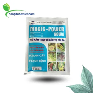 Thuốc trừ bệnh MAGIC POWER 60WG 100GR - Dạng cốm, tan hoàn toàn, 2 hoạt chất cực mạnh phòng trừ bệnh thối trái, rửa bông sau mưa